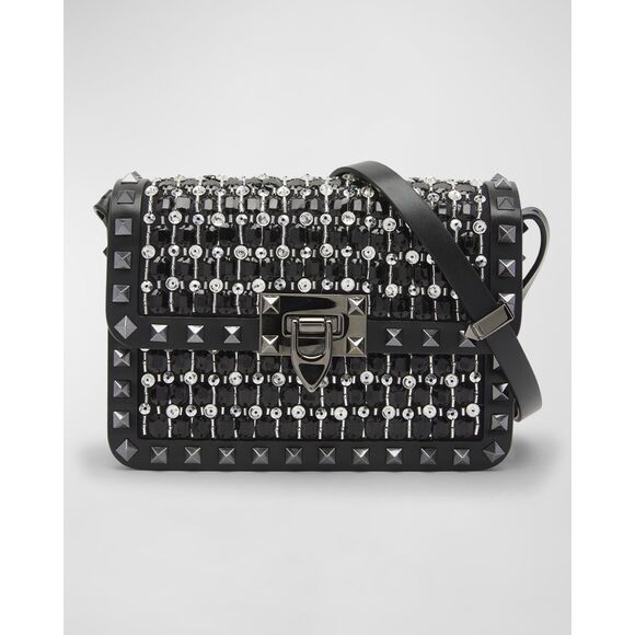 Valentino Small Rockstud Rhinestone Shoulder Bag $4150 - Picture 1 of 14